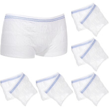 6pcs Fix Reusable Net Pants 6pcs Washable Mesh Pants Breathable Incontinence Pads Briefs compatible with Woman Man L Blue