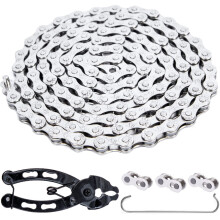 Bike Chain 6/7/8 Speed Bicycle Chain 1/2 x 3/32 Inch 116 Links with 3 Links and Bike Link Plier