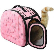 Transportín plegable para mascotas, jaula de viaje, bolso de hombro para perros y gatos, 42x26x32cm