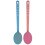 2pc Long Handle Back Brush and Lotion Applicator Massage Tool Blue Pink 1