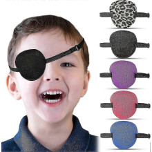 Lot de 5 cache-œil ajustables avec boucle, correction de la vision, pirate, adulte/enfant, bleu, violet, rose, noir, taille L