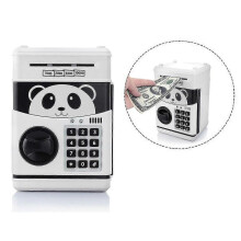 Hucha automática con forma de panda de dibujos animados, cajero automático con cerradura de código para niños.