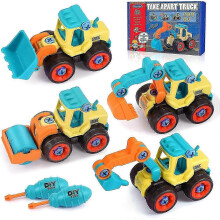 Excavadora de construcción DIY, juguetes de arena para desmontar para niños y niñas de 3 a 8 años, coches, camiones, regalos