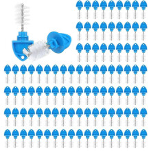 100 Pack Beer Tap Plugs and Cleaning Brush Set for Draft Faucet Dust Protection Home Bar