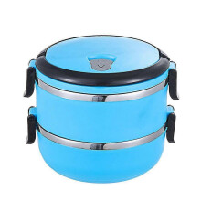 (blue, 1300ml) Izolowany pojemnik na lunch z wkładem ze stali nierdzewnej, szczelny, do użytku w szkole i biurze