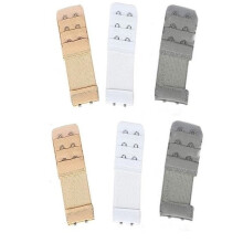 Bequeme elastische BH-Verlängerung – 3 Reihen, 2 Haken, 6er-Pack