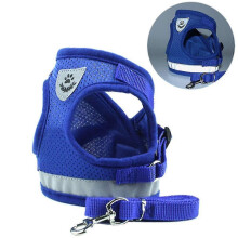 (Blue, XL) Pettorina per gatti riflettente antifuga con cinghie regolabili per viaggi notturni
