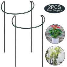 (25*40CM) Suporte Semicircular para Plantas de Jardim, 2 Peças em Metal Resistente à Ferrugem para Flores e Arbustos