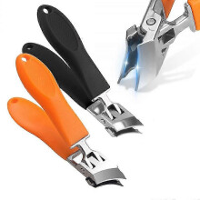 2pcs Stainless Steel Curved Toenail Clippers Wide Opening Anti-Splash for Thick Nails