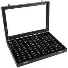 Hochwertige Ringbox mit 100 Fächern zur Aufbewahrung und Präsentation von Schmuck