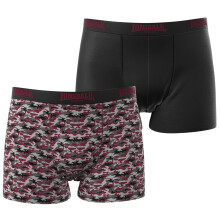 (L, Rust/Black) Lonsdale Mens Camo Boxer Briefs (Pack of 2)