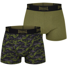 (XL, Khaki) Lonsdale Mens Camo Boxer Briefs (Pack of 2)