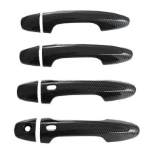 Garniture de poignées de porte à double trou en fibre de carbone ABS pour Ford Fortuner 2024