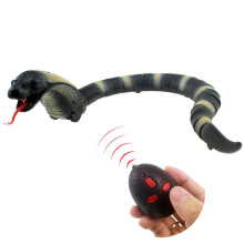 RC Snake Infrared Remote Control Cobra Naja Animal Car Vehicle Prank Scary Toy Realistic Kids Birthday (Grey)
