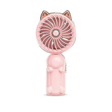 Ears Mini USB Rechargeable Foldable Hand Fan Pink Portable