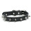 (black, M) Bite-Resistant Leather Dog Collar, Adjustable for Small Dogs, Solid Colour 1