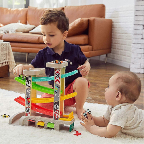 Circuit de course de billes en bois pour enfants 1