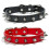 (yellow, S) Bite-Resistant Leather Dog Collar, Adjustable for Small Dogs, Solid Colour 2