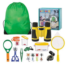 Kit de regalo para exploradores, juego de prismáticos para aventuras al aire libre para niños