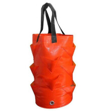 Lot de 3 sacs de culture suspendus pour fraisiers et herbes aromatiques, jaune, orange et noir.