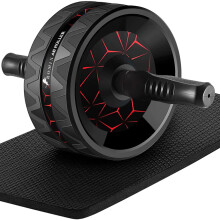 Ab Roller, Ab Wheel Roller with Extra Thick Non-Slip Knee Mat, Abdominal Exercise Equipment Workout Trainer Machine compatible with