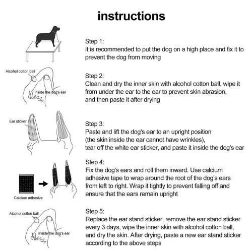 (10*5cm) Dog Ear Correction Patch, Arc Design Anti-Allergy, Multiple Sizes for Ear Standing Support 2
