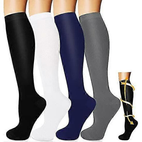 paia di calze compressive per edema e vene varicose, ideali per la corsa, per uomo e donna.