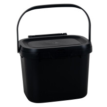 New Compost Caddy Black – 4.5L, Clip-Lock Lid with Stay-Open, Carry Handle, Versatile Kitchen Storage & Waste Bin (UK Made)