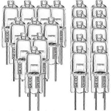 (20W) Lampadine alogene G4 da 10W 12V, luce bianca calda, confezione da 20, compatibili con portalampade G4 per illuminazione di armadi e cucine.