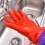 Thick Plush Insulated Long Rubber Latex Multipurpose Gloves 2Pcs Purple 3
