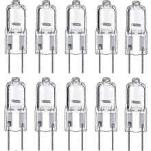 (35W) Lampadine alogene 12V dimmerabili 2700K bianco caldo, confezione da 10, attacco G6.35, per illuminazione di armadietti.