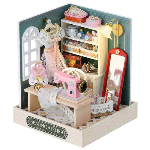 DIY Miniature Wooden House Model Kit 1 Set