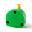 Auto Eject Cute Bird Pecking Toothpick Jar Green Yellow 1Pcs 2