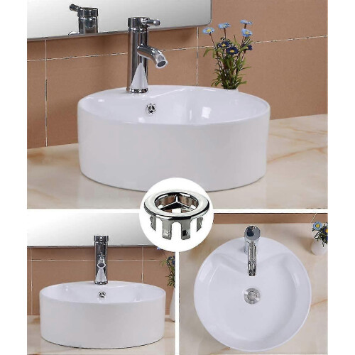 12-Pack Round Hole Sink Overflow Rings Replacement Trim Inserts for Washbasin 1