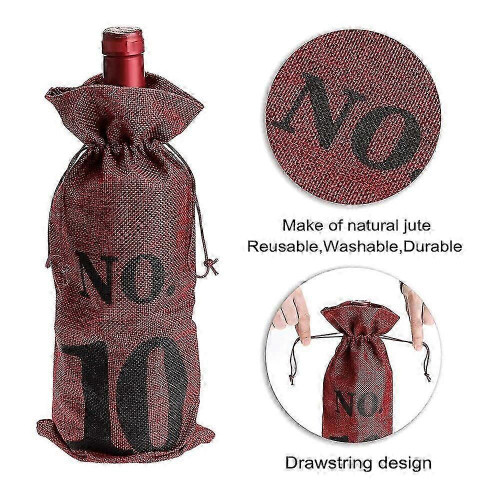 Burlap Wine Bags 1-10 Blind Tasting Wedding Table Numbers Party 1