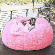 (pink, 135 x 65cm) Poltrona a sacco 135x65 cm con rivestimento in flanella spessa e antimacchia, ideale per soggiorno e camera da letto.