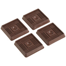 Shepherd Hardware 9076 2-Inch Square Rubber Furniture Cups 4-Pack Brown