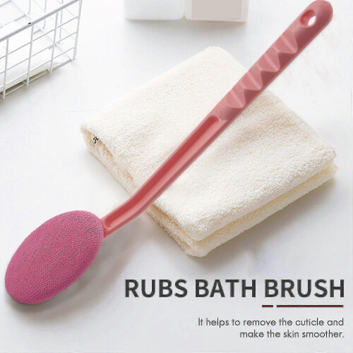 2pc Long Handle Back Brush and Lotion Applicator Massage Tool Blue Pink 2
