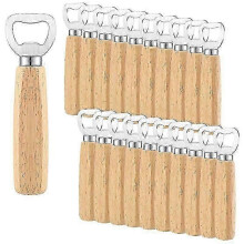 20Pcs Stainless Steel Wood Beer Bottle Opener Set Bartender Openers
