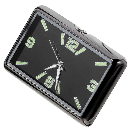 Tiny Square Black Dashboard Clock Adhesive Decorative for Car