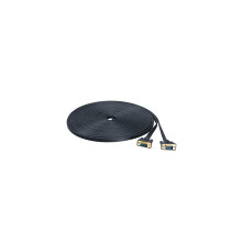 Ultra Thin Flat VGA Cable 10m Standard 15 Pin Male to Male Gold Plated Connector SVGA PC Projector HDTVs Laptop Computer Monitor Wire(Black,10m)