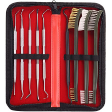 Universal Cleaning Kit Pick Set compatible with All Guns Double-Ended Nylon Brass Steel Brush Metal Ploymer Picks Set with Case