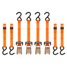 SMARTSTRAPS 10-Foot Ratchet Straps 4pk - 3 000 lbs Break Strength - 1 000 lbs Safe Work Load Haul Heavier Loads Like Motorcycles Boats and Large Appl