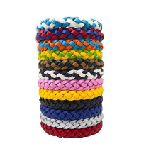 12 Pack Genuine Leather Mosquito Repellent Bracelet Set Outdoor