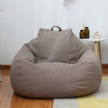 (Brown, 80 * 90cm) Fodera per poltrona a sacco 80x90 cm in tessuto di cotone e lino traspirante per interni