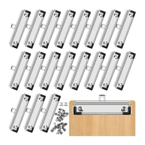 20Pcs 12cm Metal Fittable Clipboard Clips Hooks for Office Craft Projects