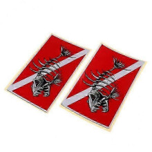 Reflective Diver Kayak Sticker Decal 5x2 Pieces Fish Skeleton for Scuba Diving