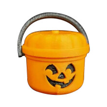 (Yellow) Minikurpitsasanko Halloween-karkkiin tai kepposiin, 3,7 cm kestävää PLA-materiaalia, pieni koriste-esine