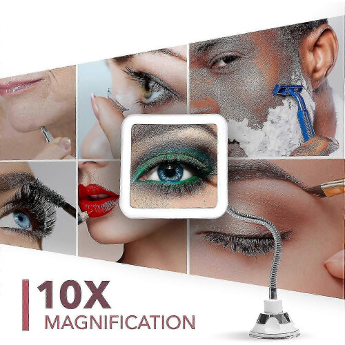 Suction Cup Makeup Mirror with 10X Magnifying LED - Natural Daylight 2