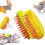 (yellow) Self-Cleaning Pet Comb with Three Functions for Less Pet Hair 1